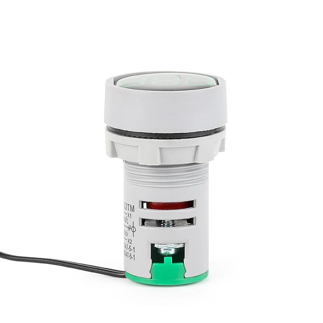 Termometro a LED ABILKEEN AD16-22 con testa rotonda da 22 mm e segnalazione luminosa -20°C ℃ ~199 ℃ Termometro Digitale Industriale con Display