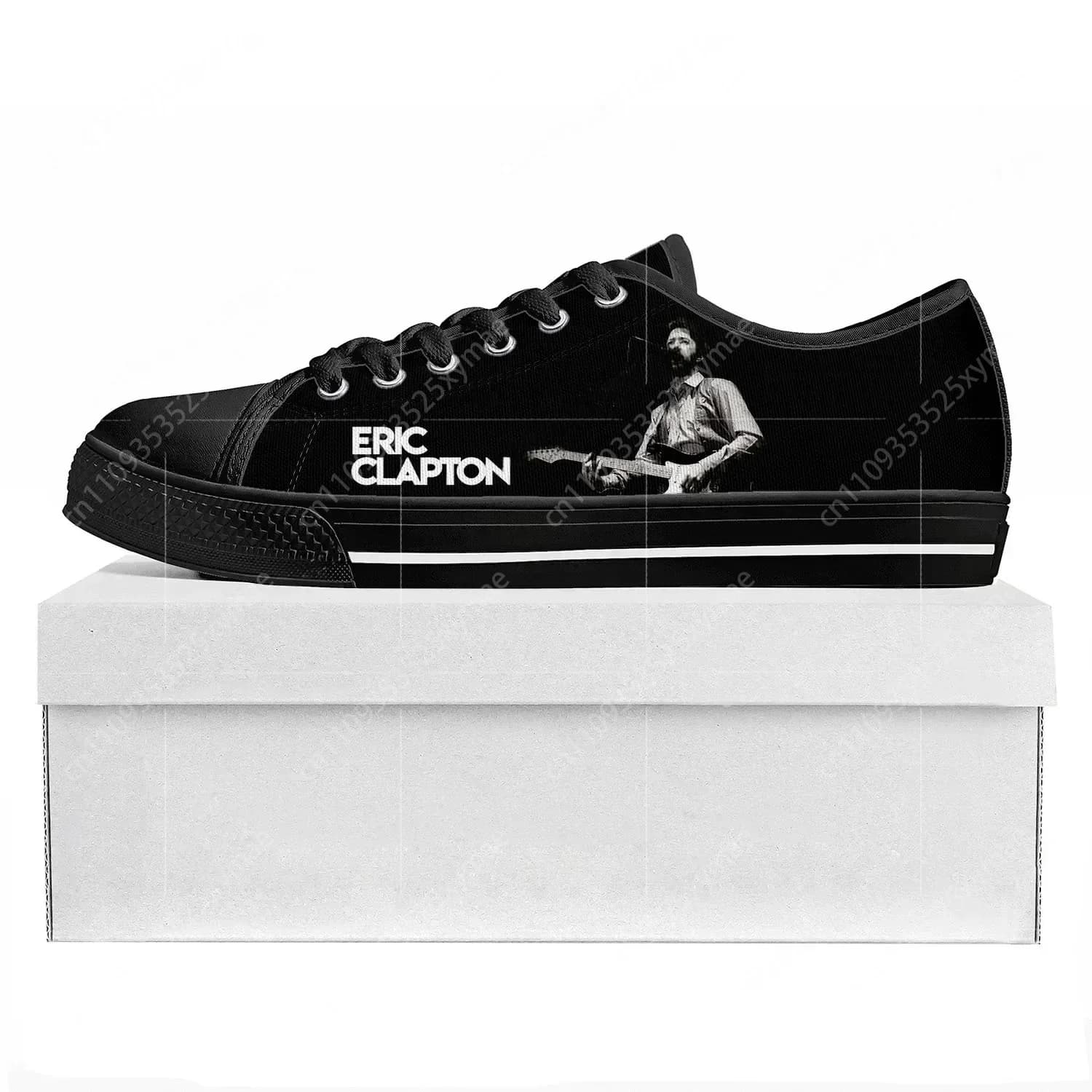 Eric Clapton Rock Musician Guitar Low Top Sneakers Scarpe da ginnastica in tela per uomo e donna, per adolescenti, scarpe da coppia, scarpe personalizzate