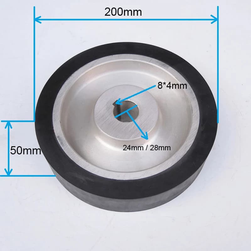 200*50*24/28mm 32mm aluminum wheel roller grinder with 8x4mm key slot