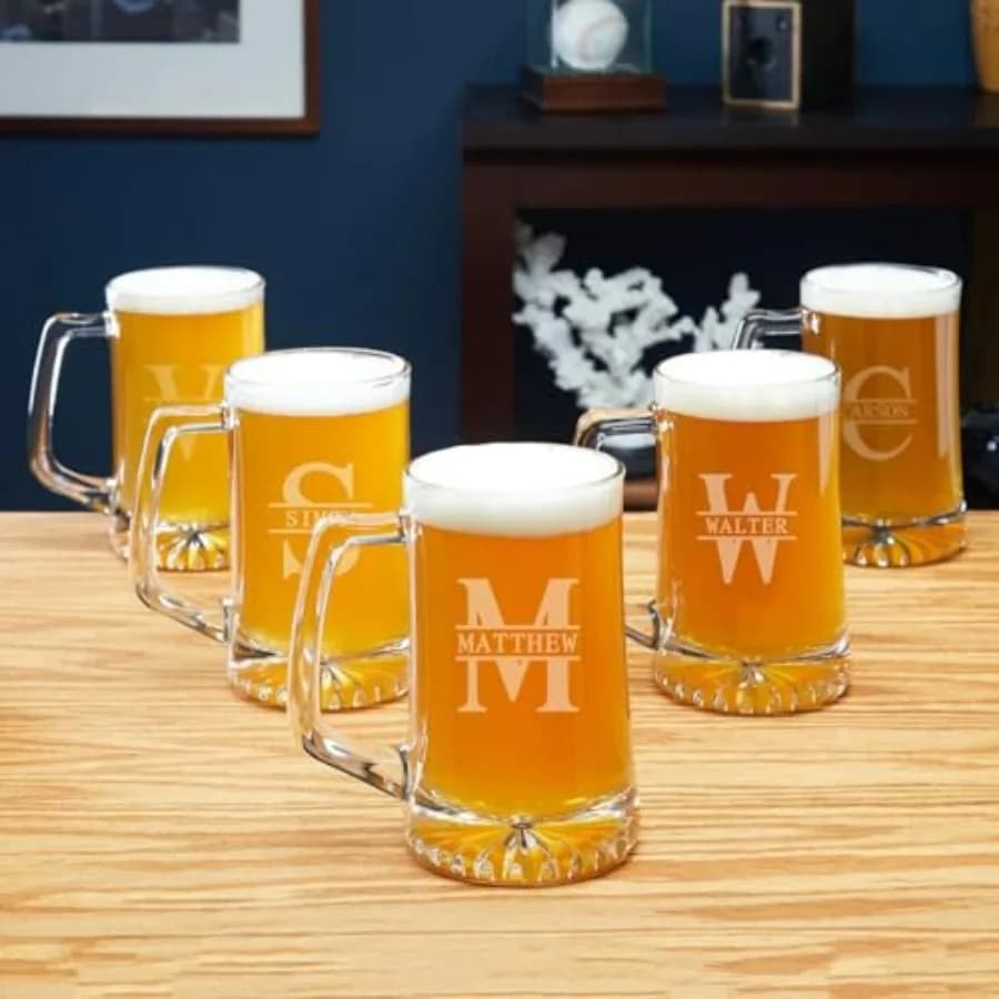 Tazze da birra personalizzate, set di 5 - Regali per testimoni dello sposo