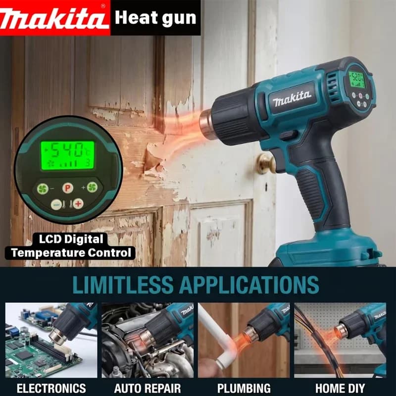 Makita Industrial Gun Handheld Electric Heat Gun Temperatures Heat Gun Cordless Hot Air Adjustable 18V Battery