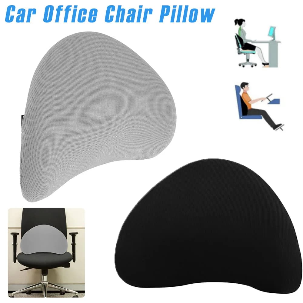 Cuscino di supporto lombare da ufficio Cuscino lombare in memory foam con fibbia per cintura regolabile Cuscino ergonomico per schienale del sedile della sedia per auto