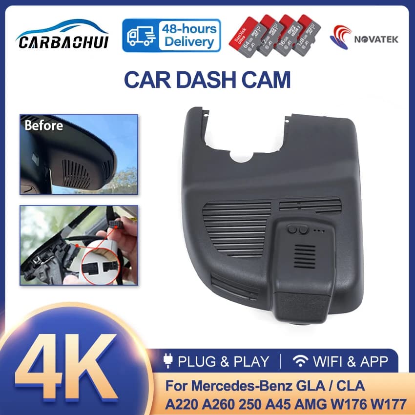 4K Car DVR Plug and play Dash Cam Camera Video Recorder For Mercedes-Benz GLA CLA A220 A260 250 A45 GLA220 GLA34 AMG W176 W177
