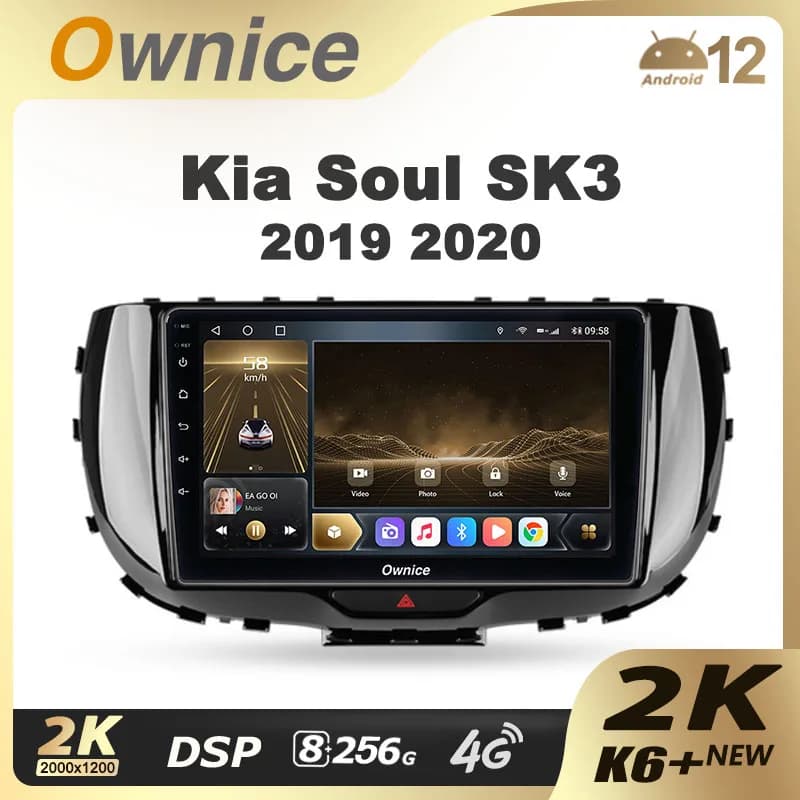 Ownice K6+ 2K per Kia Soul SK3 2019 2020 Autoradio Multimedia Video Player Navigazione Stereo GPS Android 12 Senza 2din DVD 8GB+256G