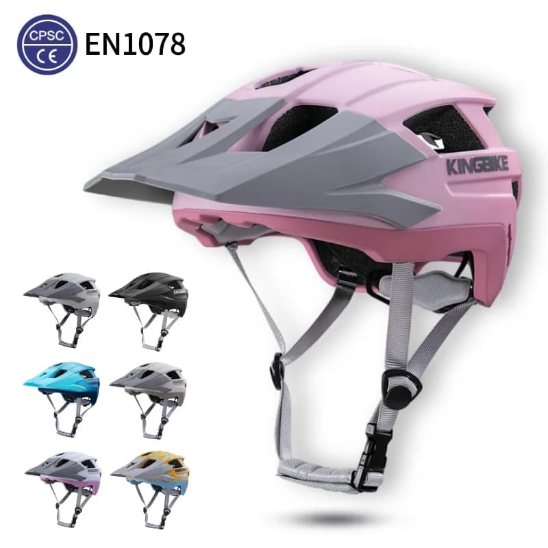 KING BIKE helmet for women and men, CE/CPSC/EN1078 certificate, with rechargeable rear lights, ultralight, for off-road cycling, MTB.