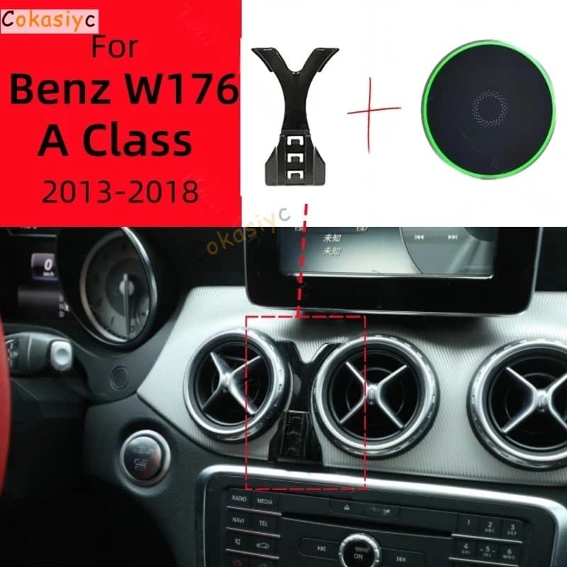 For Mercedes Benz A Class W176 2013-2018 Magnetic Car Phone Holder Wireless Charging Special Fixed Bracket Base Mount