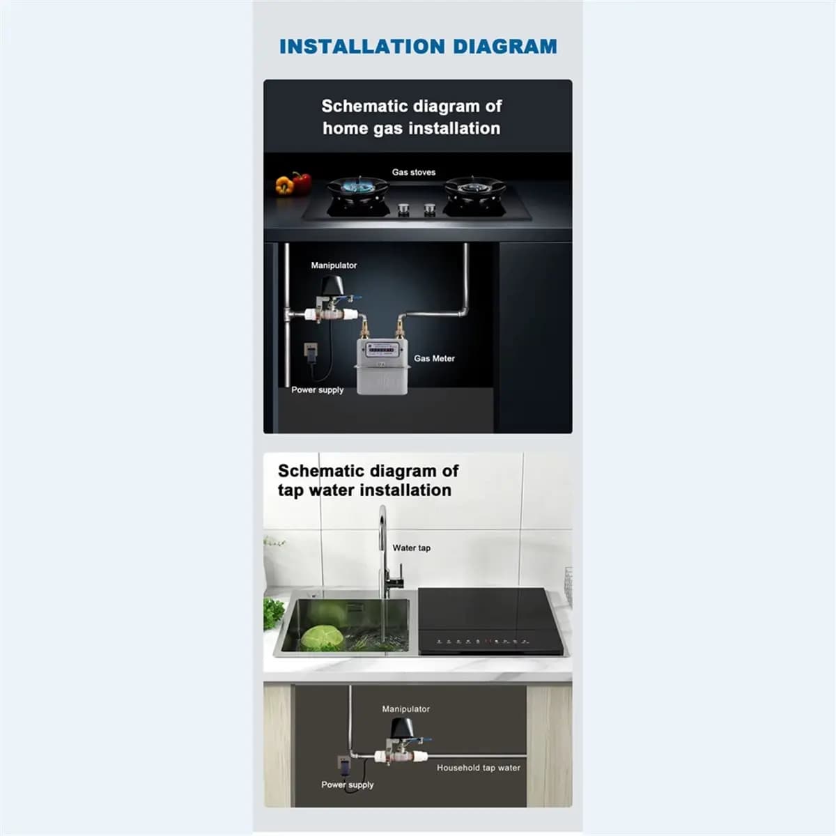 DT87 STOCK-Tuya WiFi Smart Valve Controller Universal Water/Gas Valve Timing Control for Garden Home Gas/Water Supply EU Plug
