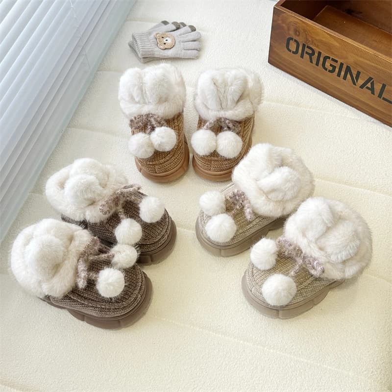 2025 inverno nuovi bambini stivali di cotone per ragazze moda stile coreano suola morbida antiscivolo versatile principessa carino stivali da neve