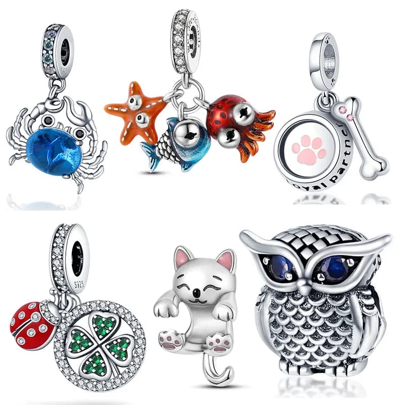 Hot Sale 925 sterling silver Dream Catcher and Figure Eight Charm Fit Original pand 3mm Bracelet&Bangle Making Fashion DIY