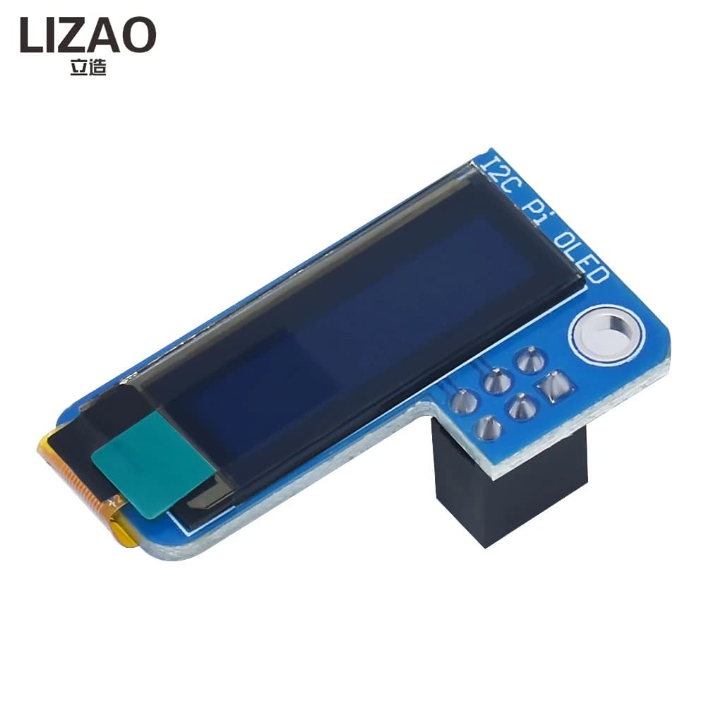 Modulo Display OLED LIZAO SSD1306 0.91" 128x32 con Interfaccia I2C, Schermo Blu per Progetti Fai-da-Te Raspberry Pi Zero W 2 3 e Arduino