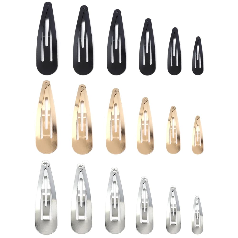50 pz Goccia D'acqua A Forma di Tornante Semplice In Metallo BB Pinze A Scatto Barrettes Per Le Donne Ragazze FAI DA TE Pinze Copricapi Forniture Per Capelli