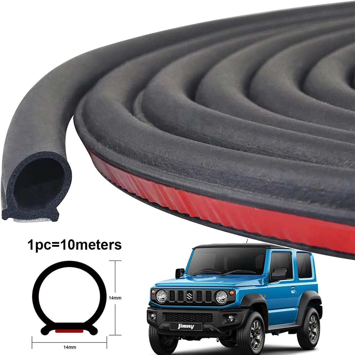 Striscia di tenuta per porta grande auto da 10m per Suzuki Jimny SJ20 JA12 JB23 JB33 JB43 JB53 JB64W JB74W JB64 JB74 guarnizione per carrozzeria in gomma Sierra