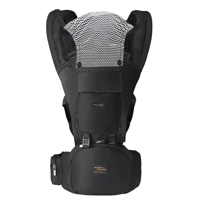 Marsupio con seggiolino sui fianchi, ergonomia Marsupio 6 in 1 da neonato a bambino, trasformabile, trasportatore viso e faccia