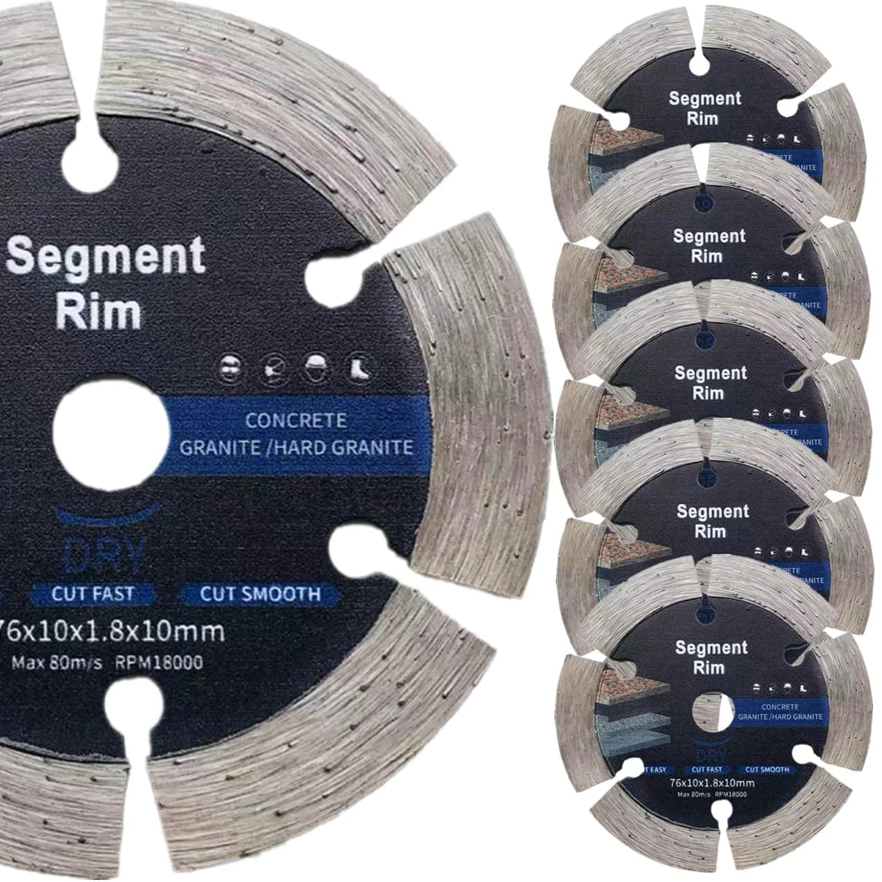 Disco da taglio per pietra Mini lama per sega 76mm Lama da taglio diamantata Taglio in ceramica per calcestruzzo e marmo per smerigliatrice angolare 1-5 pezzi
