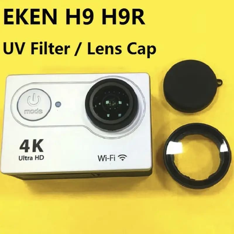 Clownfish For EKEN H9 H9R Scratch Lens Glass UV Filter Protect Cap Silicone Protection Cover Per accessori per action camera EKEN