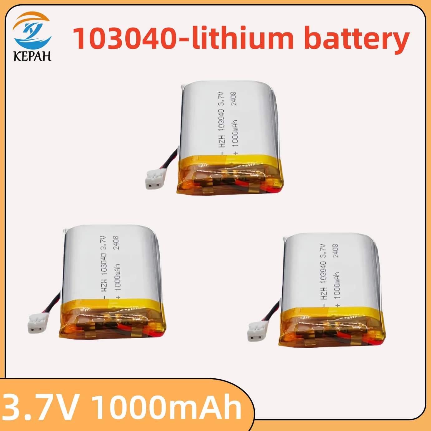 103040 Batteria al litio Lipo lpega da 3,7 V 1000 mAh per MP3 MP4 MP5 GPS Telecamera per telefono cellulare Altoparlante auricolare Bluetooth