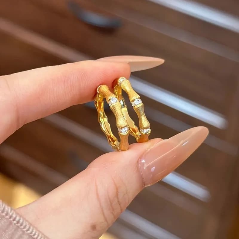 New inlaid copper row drill wire drawing rings for women light luxury fashion exquisite ring party wedding jewellery