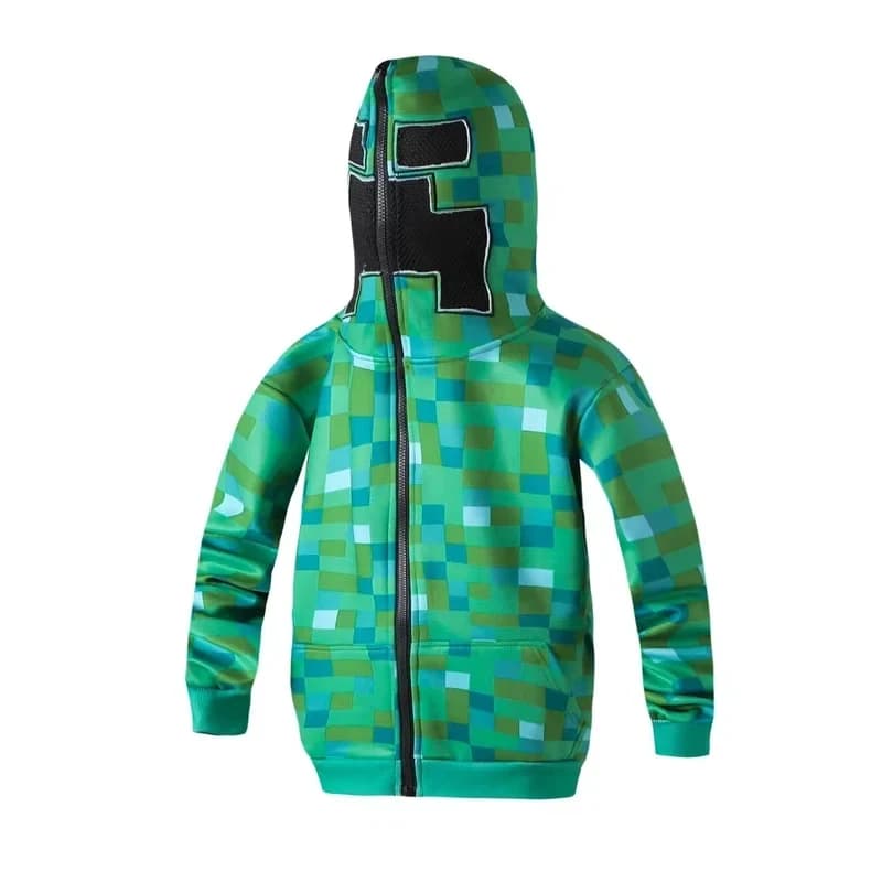❤ 2026 ❤ Nuovo Costume Sportivo per Bambini, Abbigliamento Verde per Halloween, Divertente Vestito per Feste di Compleanno, Set M-Creeper con Maschera per Ragazzi ❤