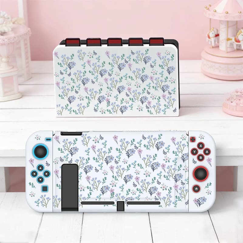 Set di custodie per Switch NS/OLED, con custodia protettiva per slot per schede, contiene 5 carte da gioco, protegge il dock dai graffi e dalla polvere.