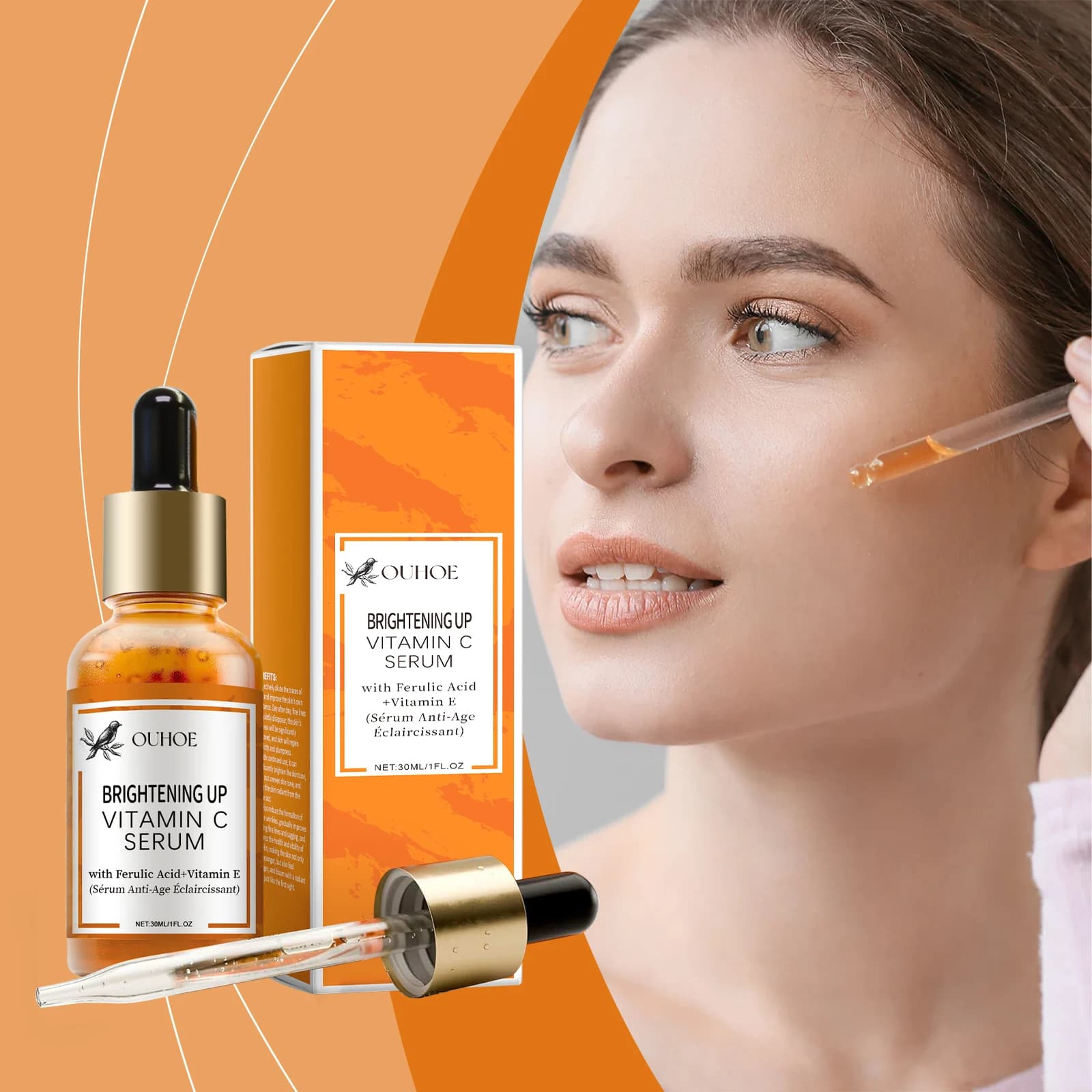 Face serum that reduces wrinkles to vitamin C Lifting Scratching Scratching Lines Snake Hydrating Serum, Skin Care Products