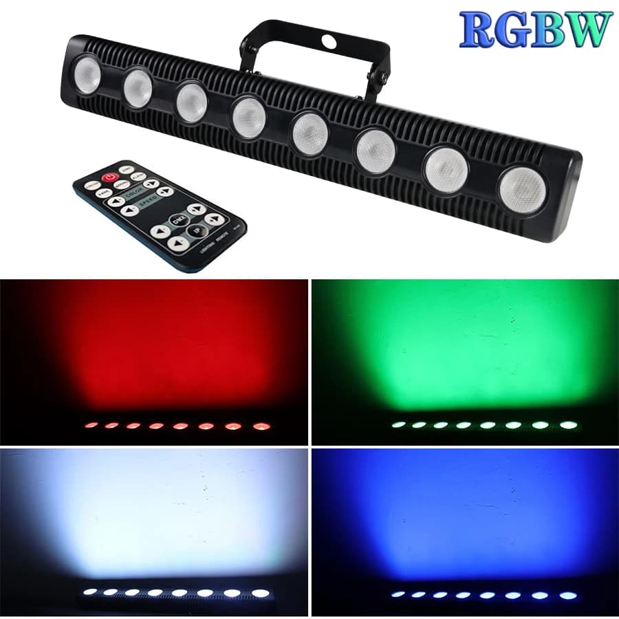 8 LED RGBW 4IN1 DMX Lampada da parete per DJ Disco Party Par Effetto luce scenica per Dance Bar Vacanza Matrimonio Natale Halloween Decorare