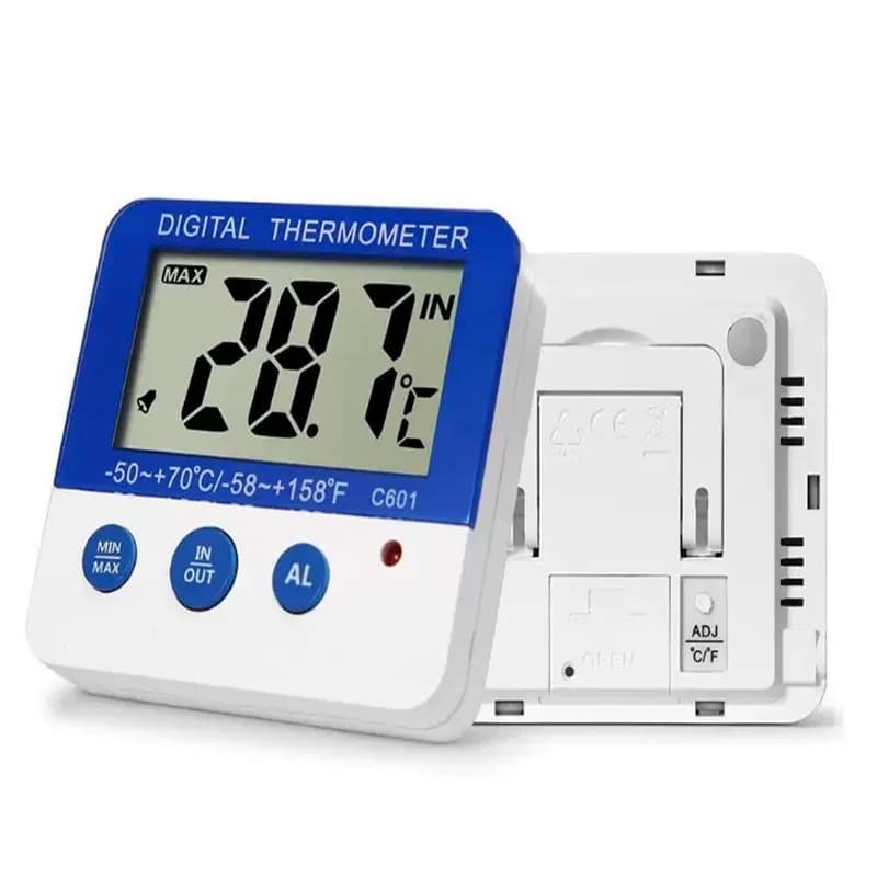 LCD Display Digital Fridge Thermometer with Alarm and Max Min Temperature Freezer Thermometer for Indoor Outdoor