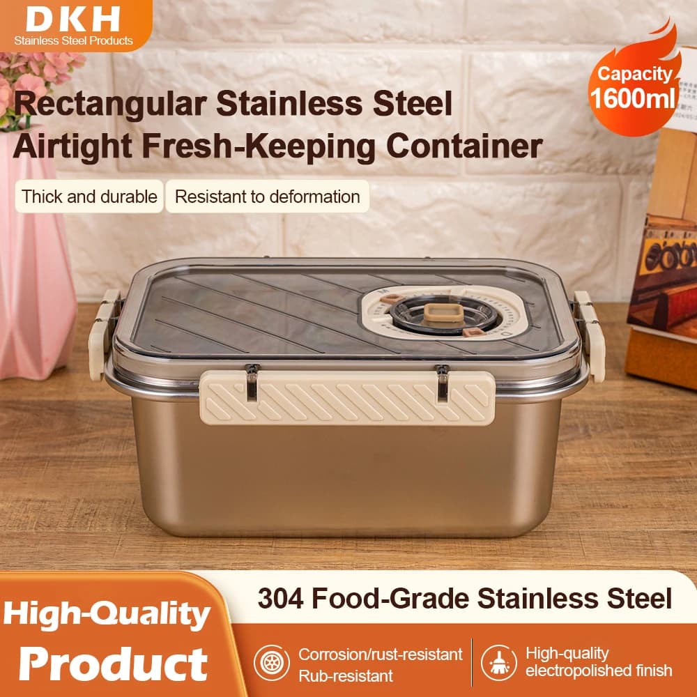 MTM Scatola Tiffin in acciaio inossidabile 304 da 1600 ml Contenitore ermetico per la preparazione dei pasti fresco Lavabile in lavastoviglie per cucina e scuola