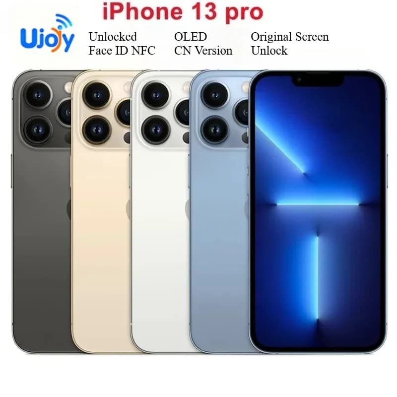 Unlocked Apple iPhone 13 Pro 6.1" Super Retina OLED Original Screen Phone with Face ID NFC CN Version Unlock Smartphone