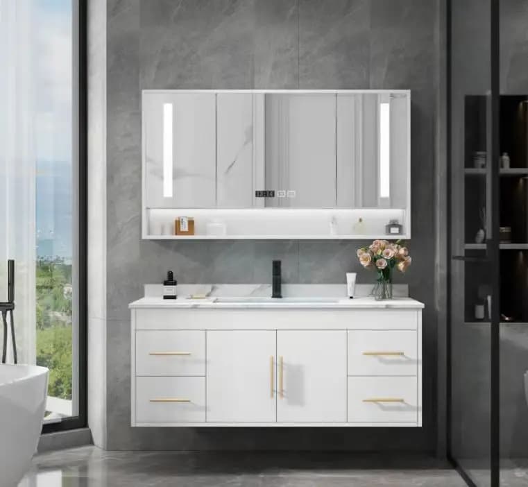 Combinazione di mobili da bagno armadietto a specchio intelligente piccolo appartamento