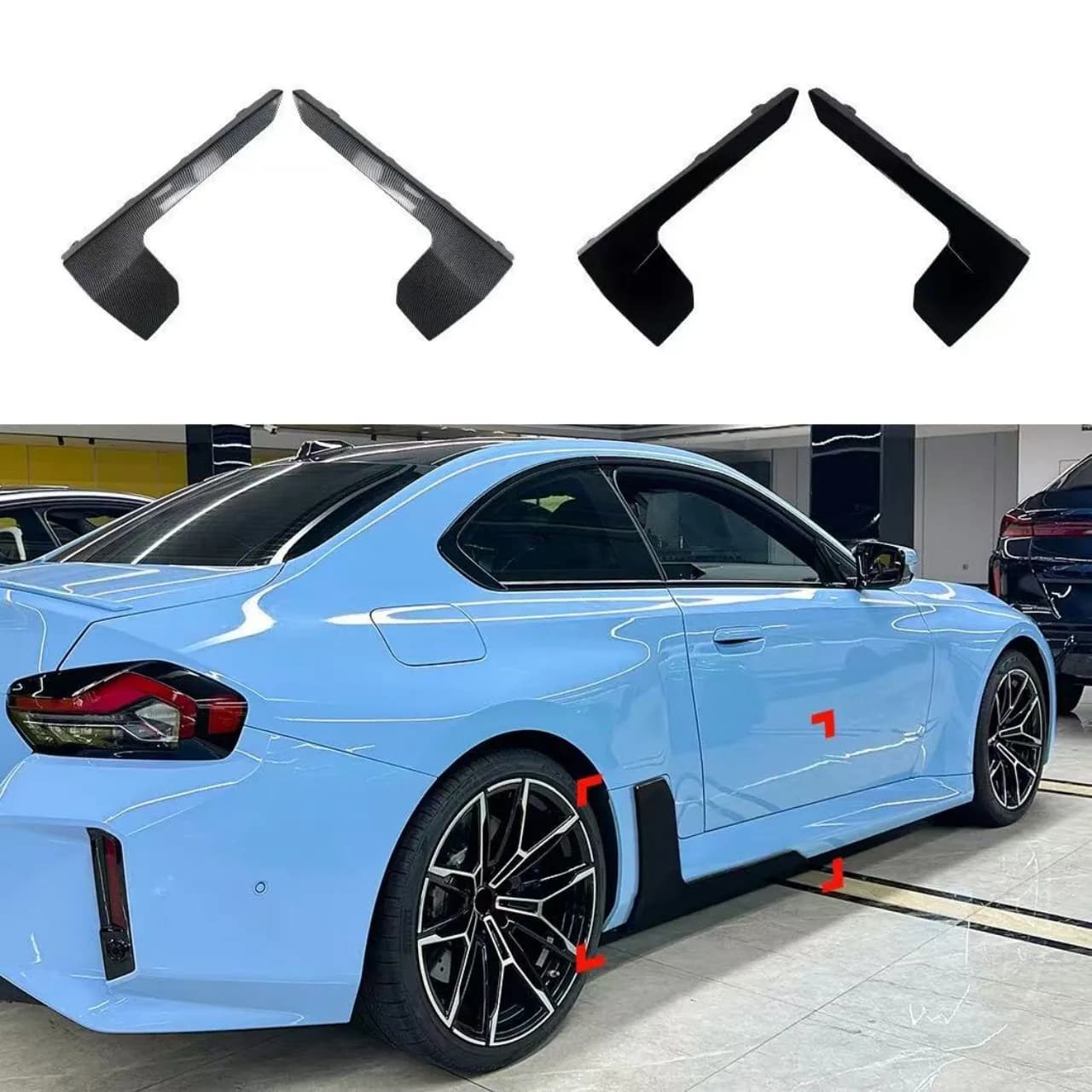 ABS Lip Body Kits Accessory Strip Scratch Lip Spoiler Diffuser Car Rear Side Skirt Cover For BMW M2 G87 2023 2024 2025