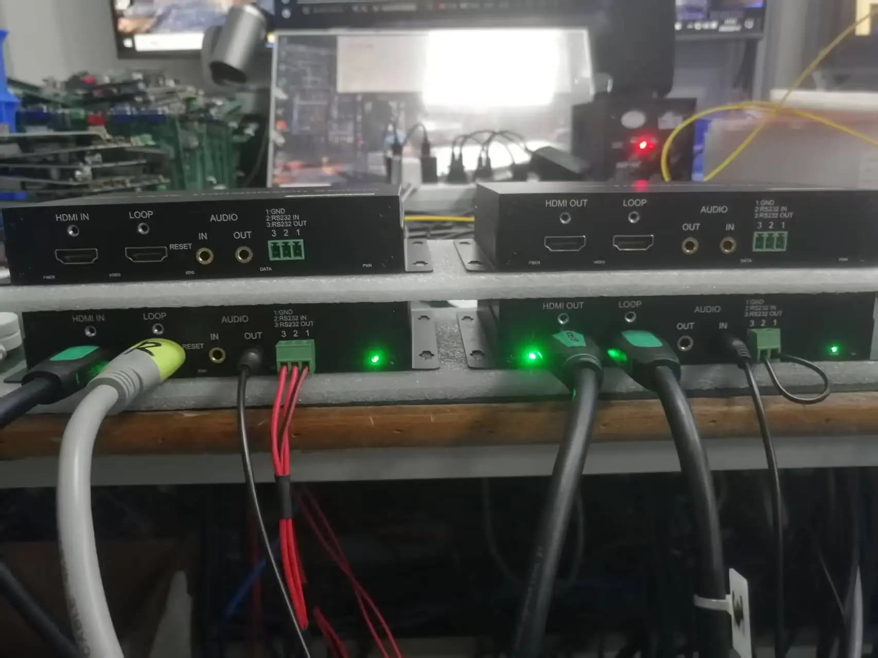 Estensore ottico in avanti HDMI 4K con audio da 3,5 mm, RS232, o ritorno RS485