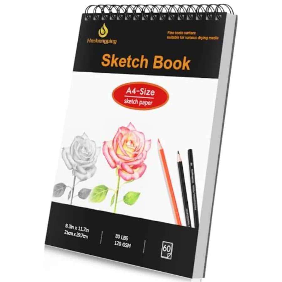 8.3"x11.7" Sketch Book, - 60 Sheets Spiral Bound Art Skethbook, Sketch Pad 80 lb./ 120 GSM,Artist Drawing Book Paper Painting S