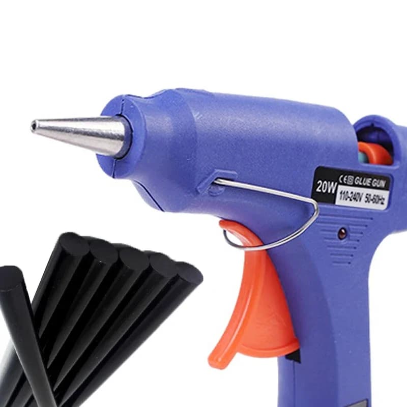 Pistola per colla a caldo da 20 W Mini pistole industriali fai-da-te per uso domestico Temperatura di calore Strumento di riparazione termoelettrica Utilizzare bastoncini di colla da 7 mm