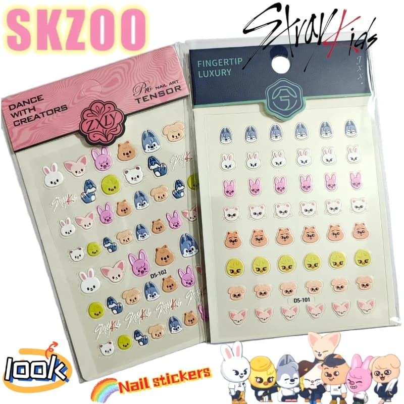 SKZOO Stray Kids PuppyM Quokka Wolf chan Kawaii Nail Paste: Decorazioni per Unghie ad Alto Valore Cromatico, Dolci e Carine, Ideali come Regalo