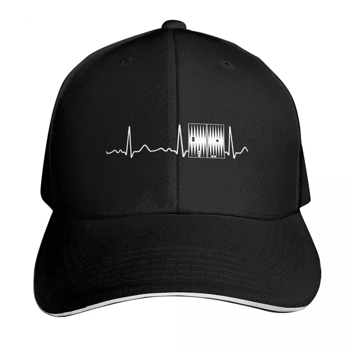 Backgammon - heartbeat, pulse, heart line, EKG Baseball Cap Trucker Hat Brand Man cap sun caps Hats For Women Men's