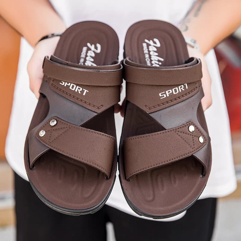 Summer Men's Sandals Fashion Beach Shoes For Men Classic Leather Slipper Male Outdoor Casual Leather Sandals Men