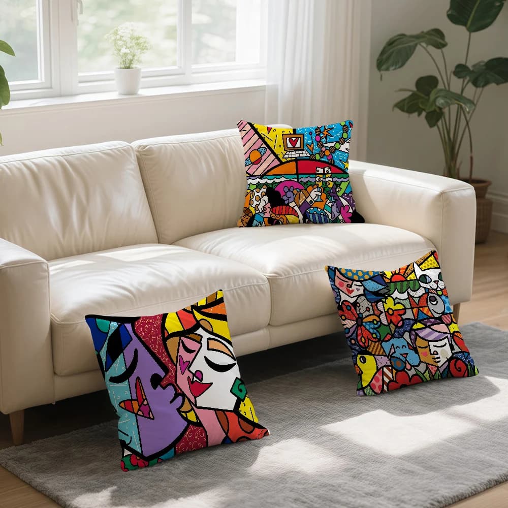 Art cushion Britto cover Comfort Style Sofa Chair Cushions For Living Room Decor R-Romero Fashionable Gift
