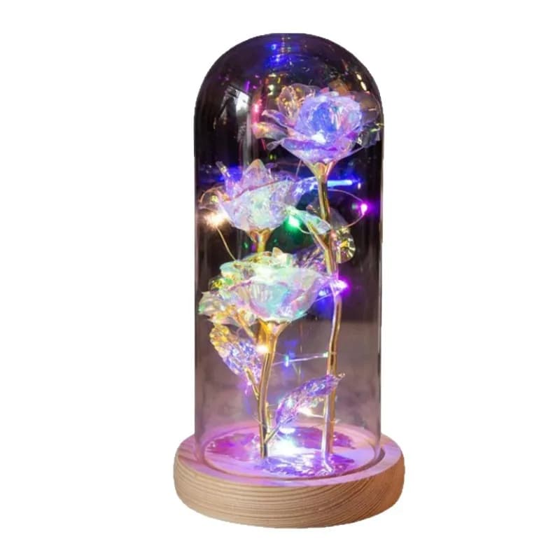 2026 Regalo di San Valentino Rosa eterna Copertura acrilica Led Light Foil Flower Decorazione per la festa della mamma Regalo per la festa di compleanno