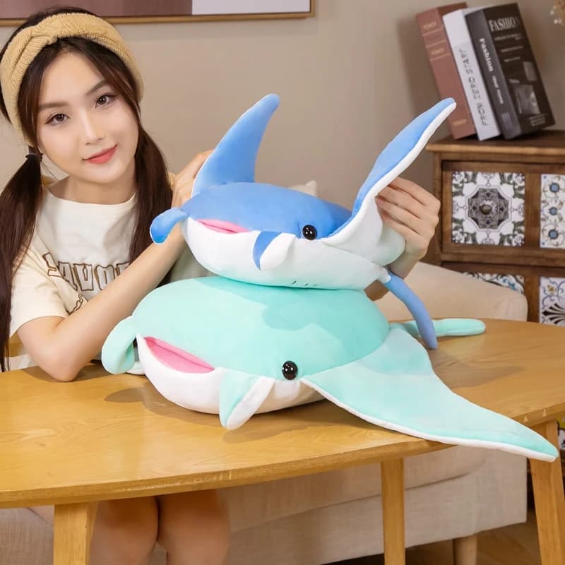 Cartoon Pesce Manta Ray Peluche Kawaii Diavolo Ray Rajiformes Carino Mobulidae Peluche Cuscino Farcito Morbido Vita Marina Bambole Regali