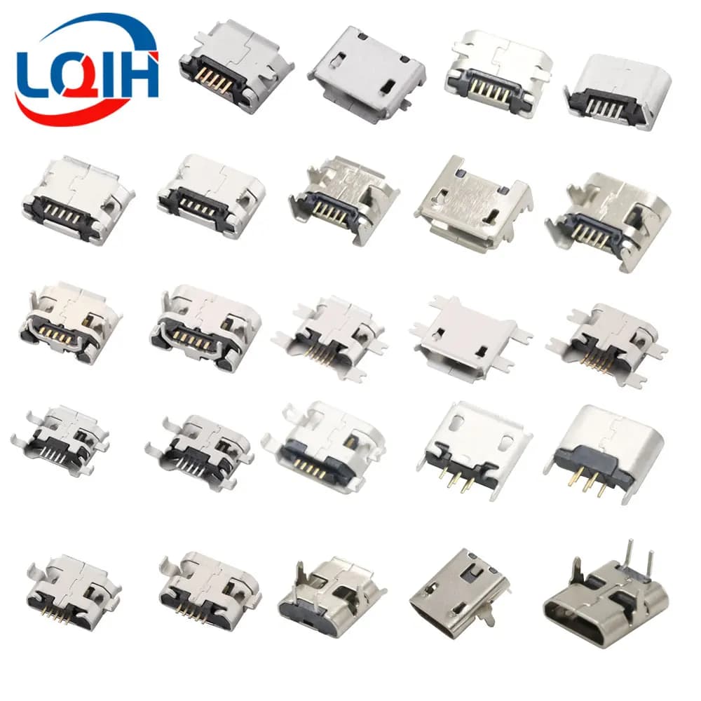 10PCS Micro USB 2 5Pin Connector Jack Female DIP SMD For Phone Tablet Speakers etc. Charging port Charging socket v8 Plug Data