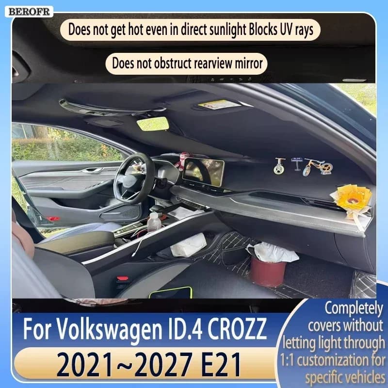 Steering wheel Car Sun Visor For Volkswagen ID.4 CROZZ E21 2021~2027 2026 Summer Cooling Accessories Front Windshield Sunshade