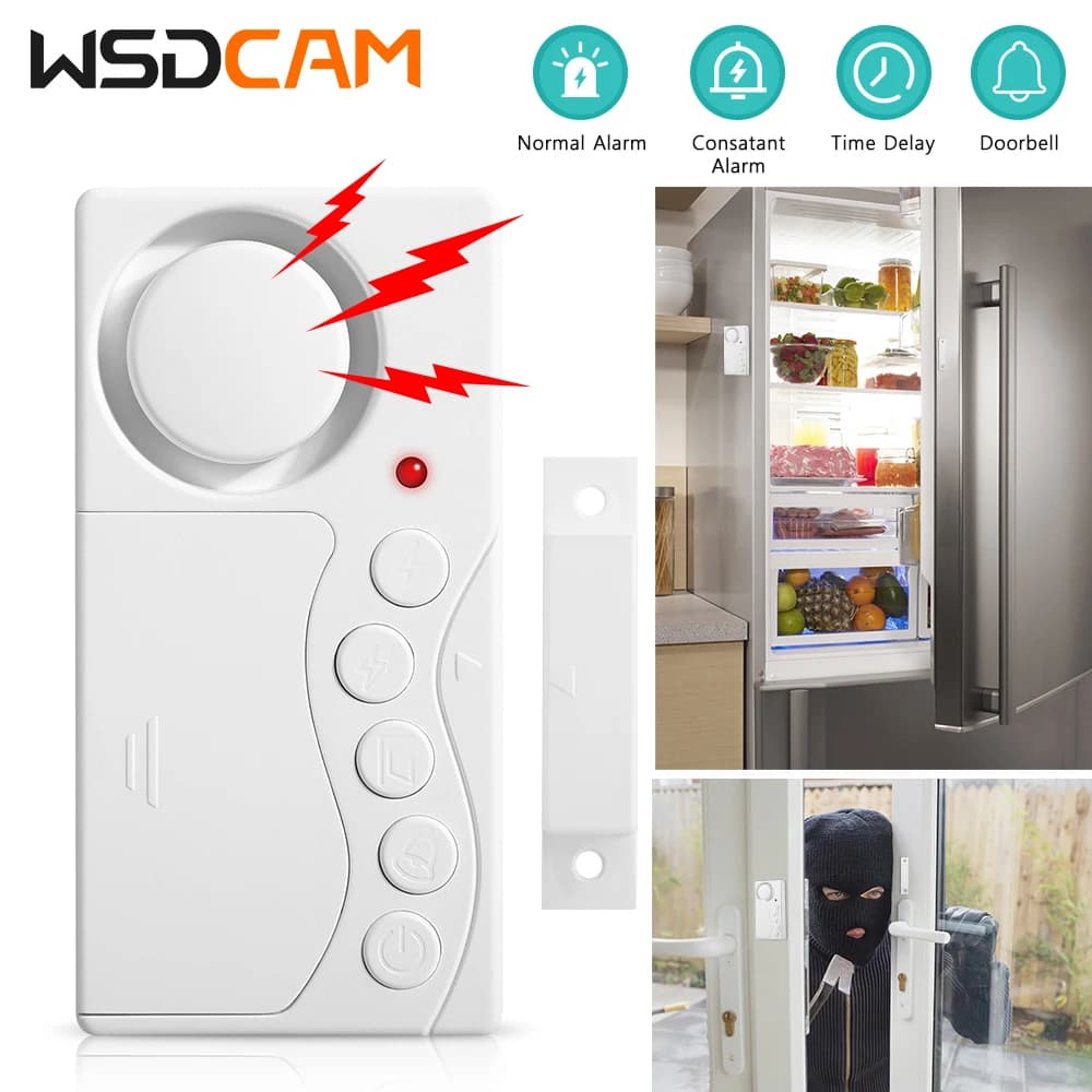 WSDCAM allarme porta congelatore con porta di ritardo campanello finestra allarme aperto chiudi porte promemoria forte 120 dB per la casa, negozio