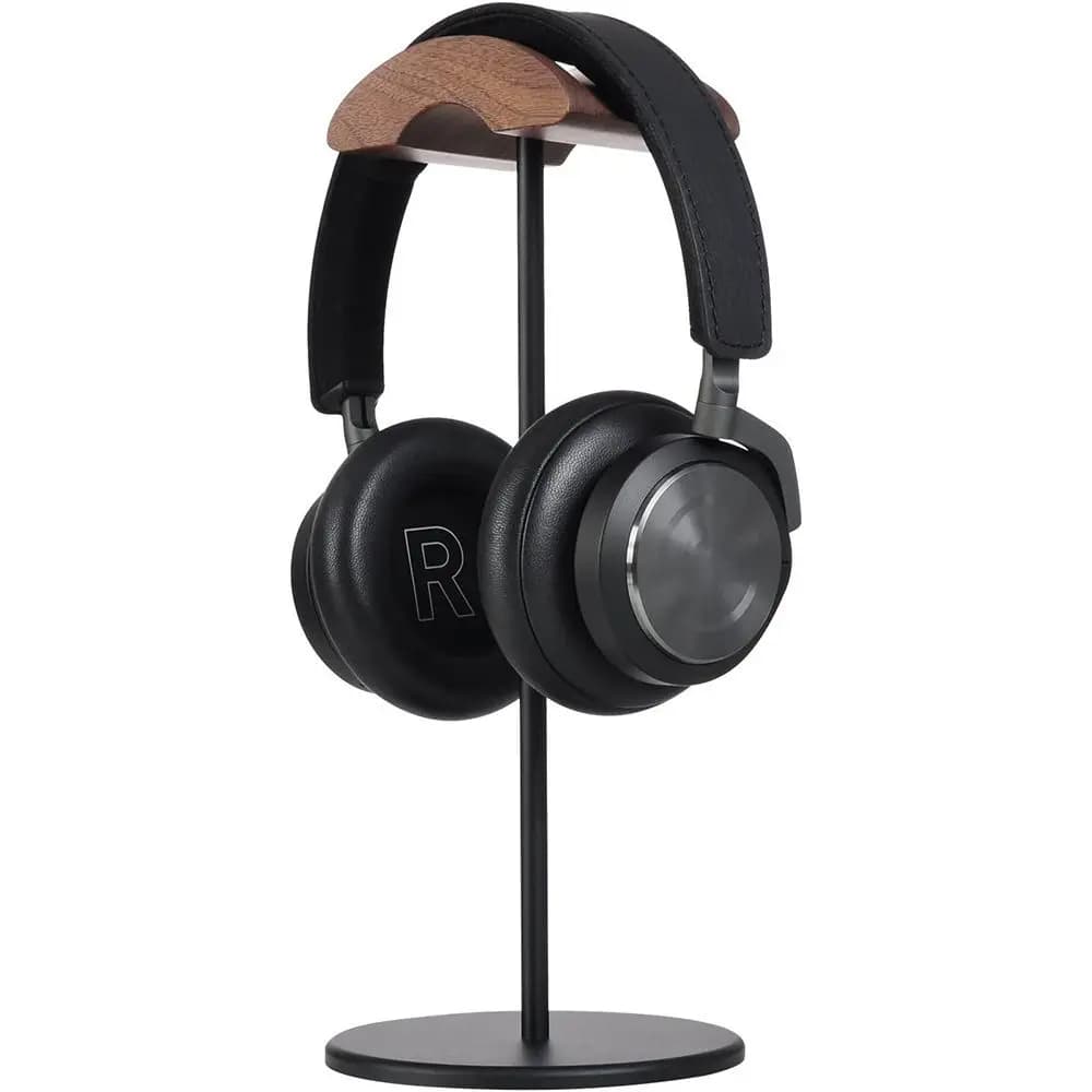 Walnut Wood Headphone Holder Aluminum Alloy Table Desk Display Gaming Headset Holder High Quality Solid Metal Base