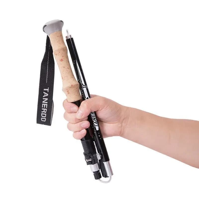 Outdoor fiber folding trekking poles telescopic men and women tourist hiking carbon climbing anti-fall