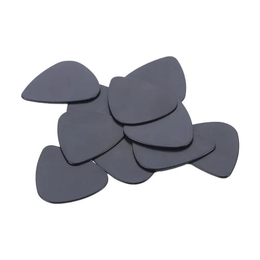 10 Pezzi Accessori per Strumenti Musicali, Plettri per Chitarra Acustica Neri, Plettri da 0,71mm