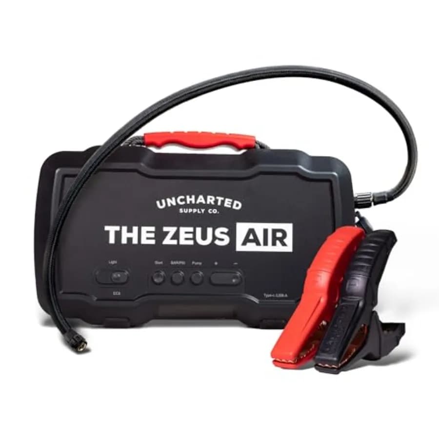 Avviatore di Emergenza Portatile 2000A con Gonfiatore 150 PSI e Power Bank 15000mAh Nero per Uso Veicolare d'Emergenza con Ricarica Rapida USB-C
