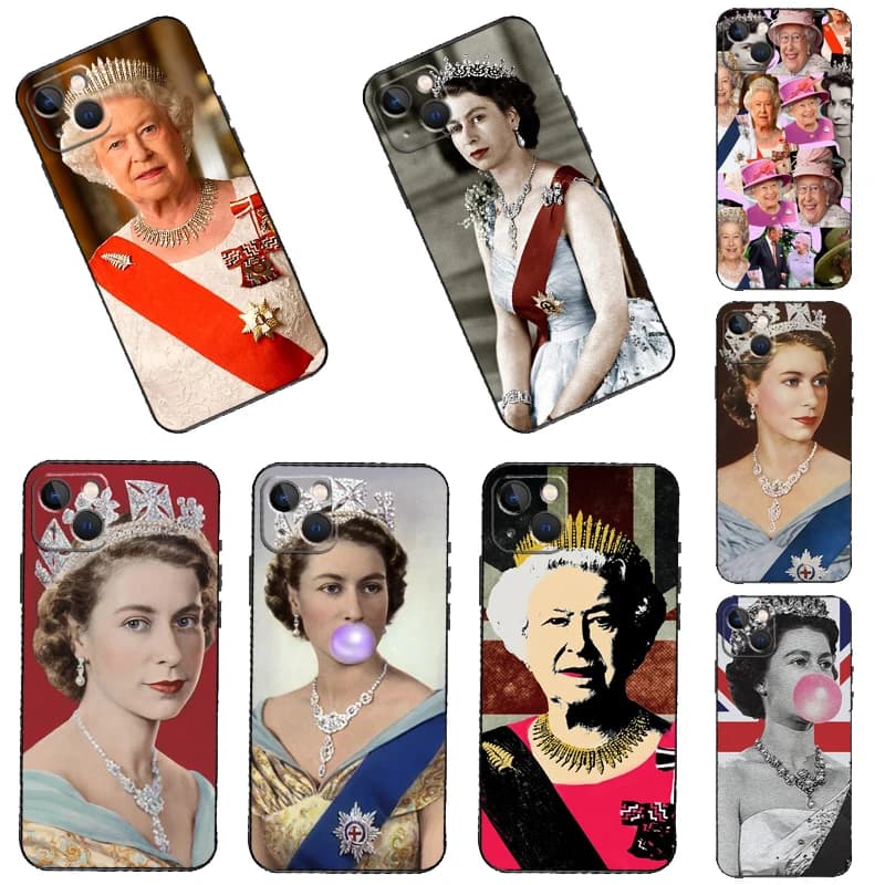 Queen Elizabeth II Phone Case For iPhone 16 15 14 13 12 11 Pro Max Plus Mini XR 16e Funda Silicone Back Cover