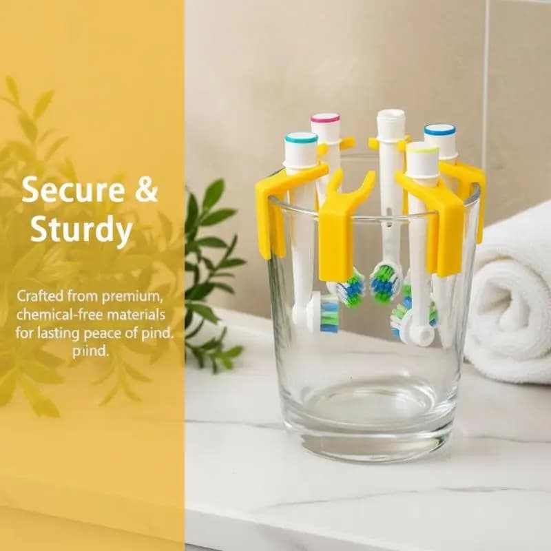 1/2/3Pcs PP U Shape Toothbrush Holder Clip Cup Side Mount Space Saving Electric Toothbrush Head Storage Rack Bathroom Organizer