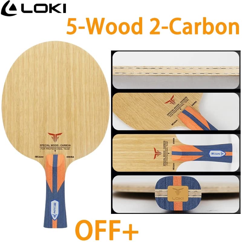 LOKI TELSON Table Tennis Rackets 5Wood 2Carbon(Inner) Fiber Table Tennis Blade OFF+ Professional Attack Ping Pong Bottom Paddle