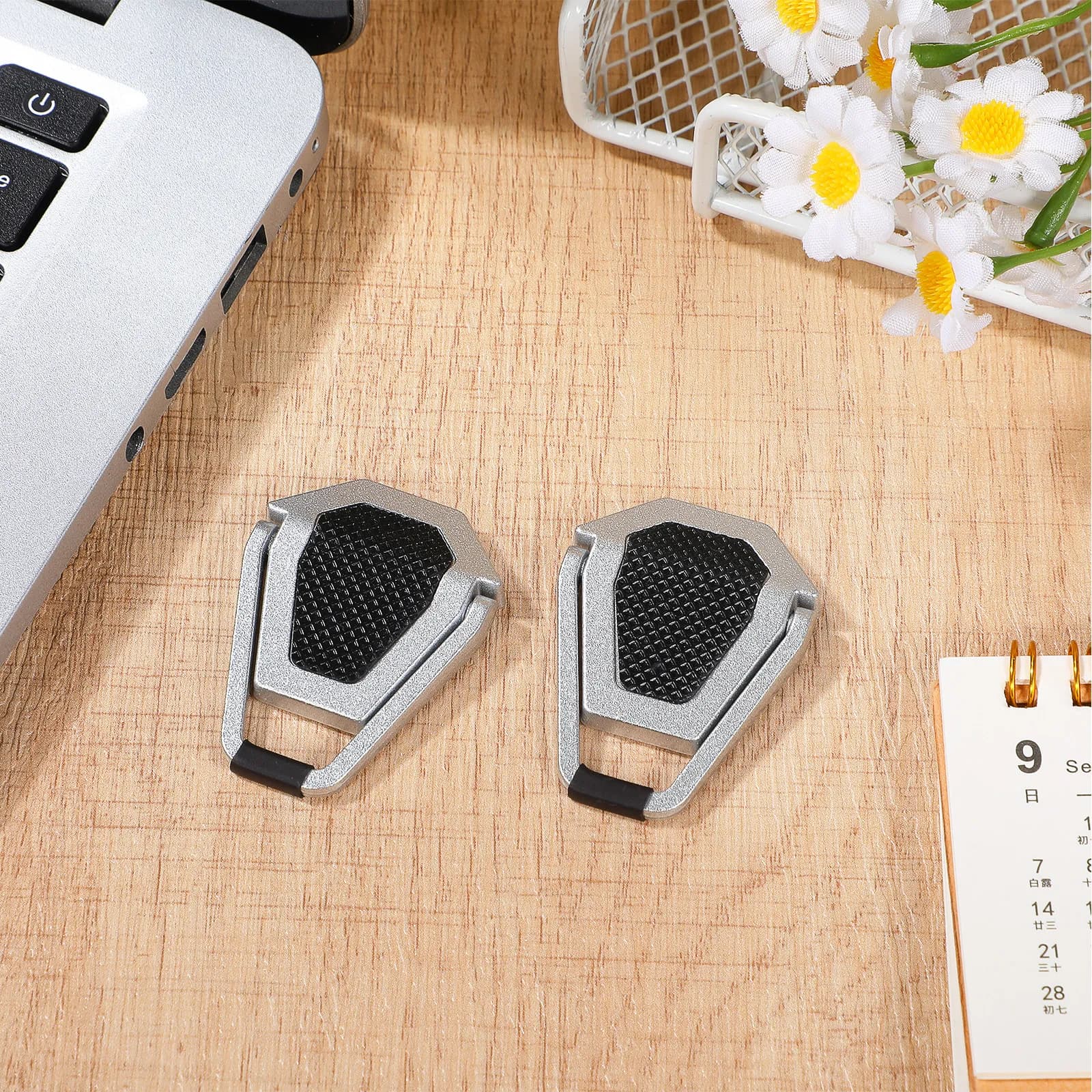 Laptop Cooling Stand 2 Pack Foldable Zinc Alloy Portable Notebook Riser Lightweight Heat Dissipation